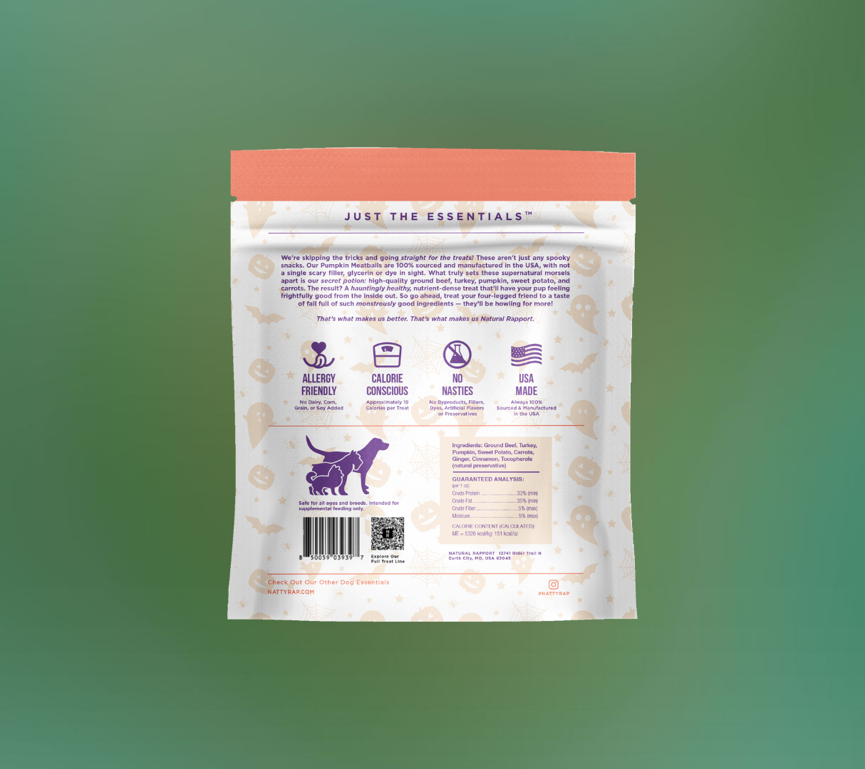 Spooky Pumpkin Dog Meatballs – Limited Edition Treats (3 oz)